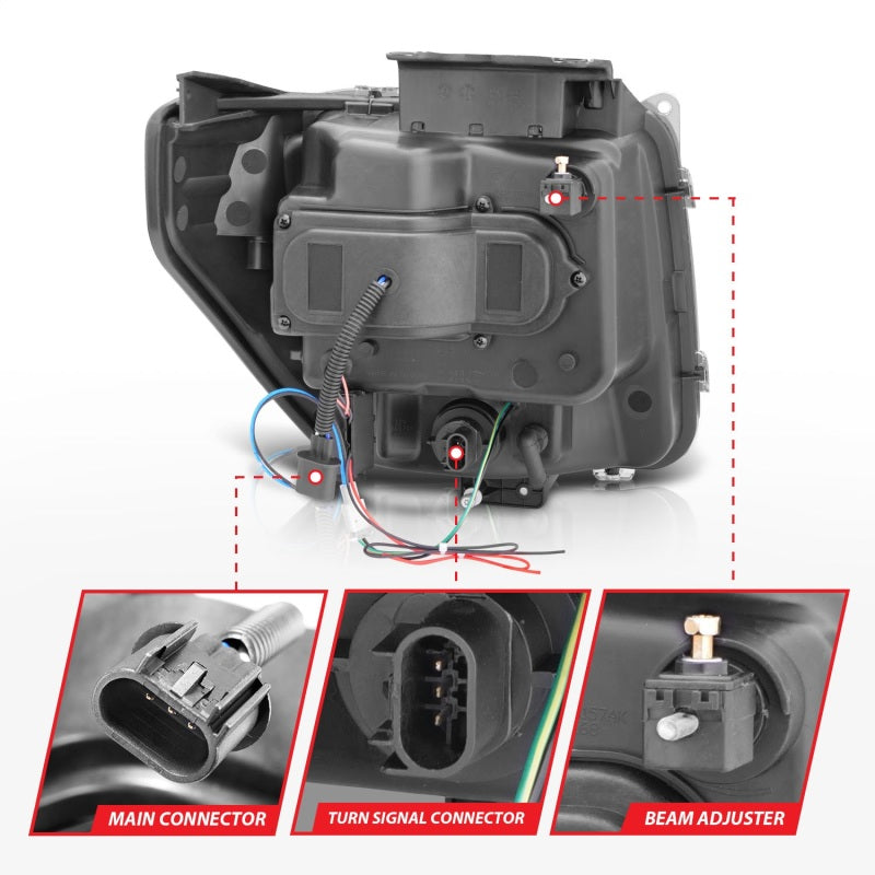 ANZO 2007-2012 Dodge Nitro Projector Headlights w/ Halo Black (CCFL) G2 ANZO 2007-2012 Dodge Nitro Projector Headlights w/ Halo Black (CCFL) G2