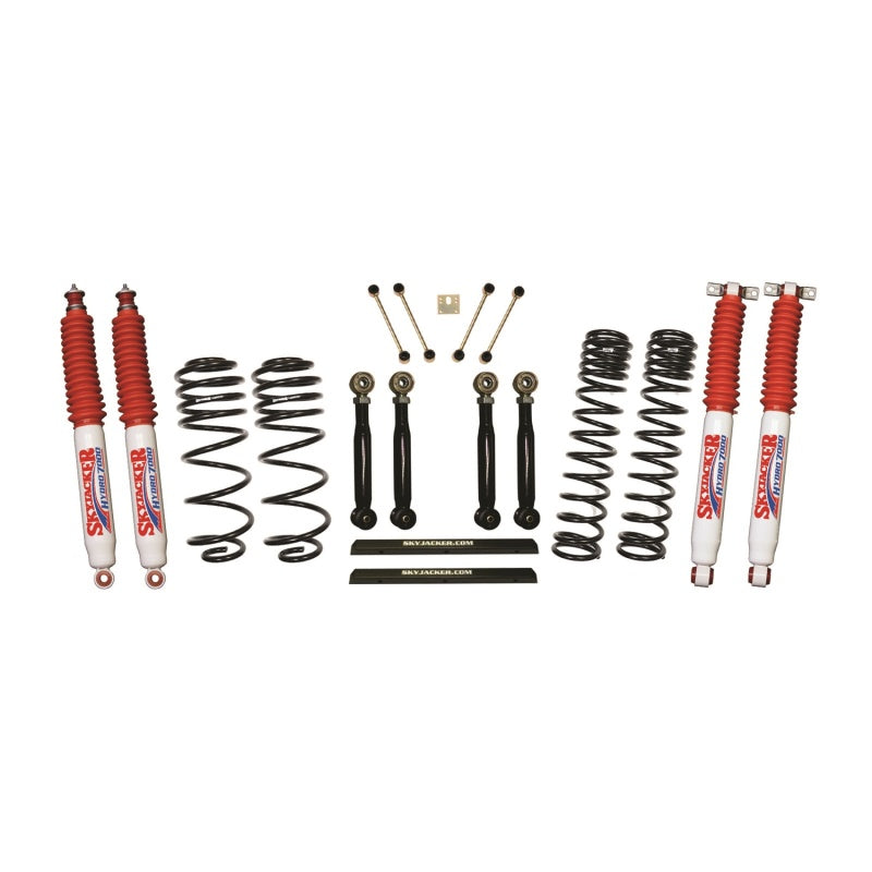 Skyjacker 03-06 Jeep TJ 4in D-Rate Long Travel Kit w/ Adj. FR/RR Lower Flex Links/Hydro 7000 Shocks Skyjacker 03-06 Jeep TJ 4in D-Rate Long Travel Kit w/ Adj. FR/RR Lower Flex Links/Hydro 7000 Shocks