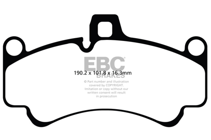 EBC 01-03 Porsche 911 (996) (Cast Iron Rotor only) 3.6 Twin Turbo GT2 Bluestuff Front Brake Pads EBC 01-03 Porsche 911 (996) (Cast Iron Rotor only) 3.6 Twin Turbo GT2 Bluestuff Front Brake Pads
