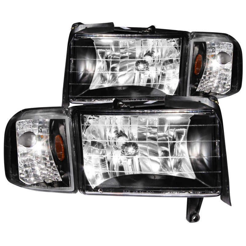 ANZO 1994-2001 Dodge Ram Crystal Headlights Black ANZO 1994-2001 Dodge Ram Crystal Headlights Black