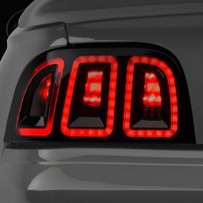 Raxiom 96-98 Ford Mustang Icon LED Tail Lights- Black Housing (Smoked Lens)