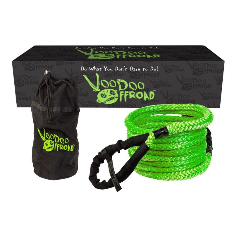 Voodoo Offroad 2.0 Santeria Series 3/4in x 30 ft Kinetic Recovery Rope with Rope Bag - Green Voodoo Offroad 2.0 Santeria Series 3/4in x 30 ft Kinetic Recovery Rope with Rope Bag - Green