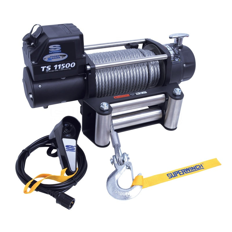 Superwinch 11500 LBS 12V DC 3/8in x 84ft Steel Rope Tiger Shark 11500 Winch Superwinch 11500 LBS 12V DC 3/8in x 84ft Steel Rope Tiger Shark 11500 Winch