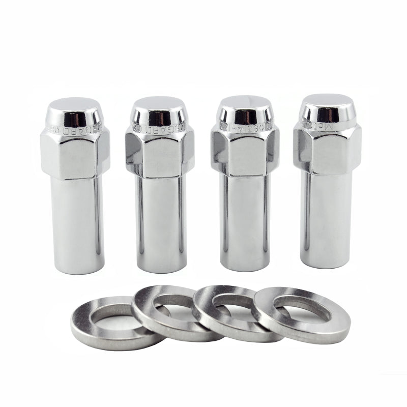 McGard Hex Lug Nut (X-Long Shank - 1.365in.) 1/2-20 / 13/16 Hex / 2.27in. Length (4-Pack) - Chrome McGard Hex Lug Nut (X-Long Shank - 1.365in.) 1/2-20 / 13/16 Hex / 2.27in. Length (4-Pack) - Chrome