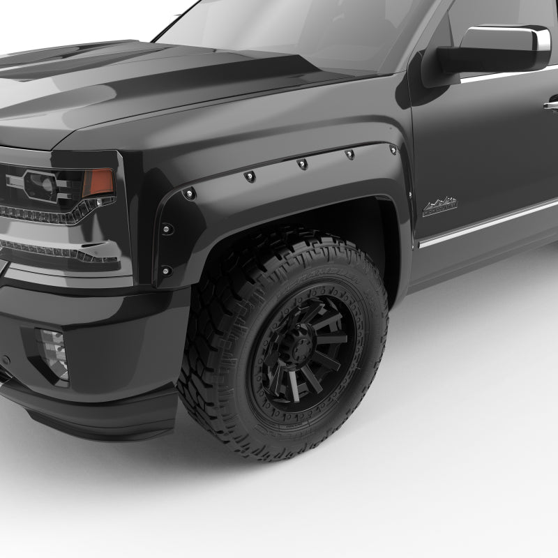 EGR 14+ Chev Silverado 5ft Bed Bolt-On Look Color Match Fender Flares - Set - Black EGR 14+ Chev Silverado 5ft Bed Bolt-On Look Color Match Fender Flares - Set - Black