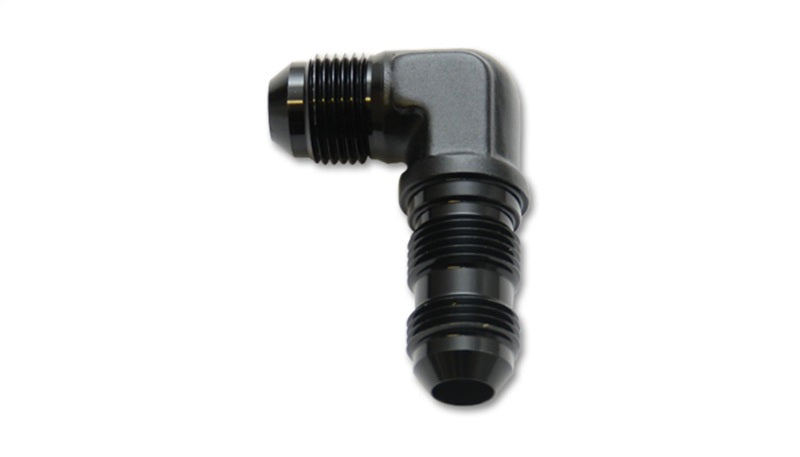 Vibrant -8AN Bulkhead Adapter 90 Degree Elbow Fitting - Anodized Black Only Vibrant -8AN Bulkhead Adapter 90 Degree Elbow Fitting - Anodized Black Only
