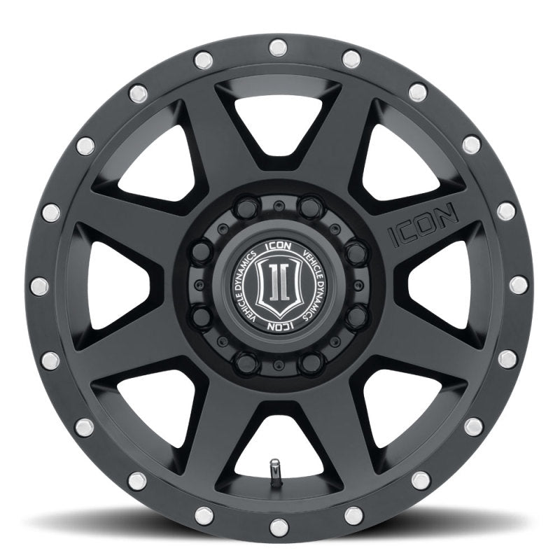ICON Rebound 17x8.5 8x6.5 13mm Offset 5.25in BS 121.4mm Bore Satin Black Wheel ICON Rebound 17x8.5 8x6.5 13mm Offset 5.25in BS 121.4mm Bore Satin Black Wheel