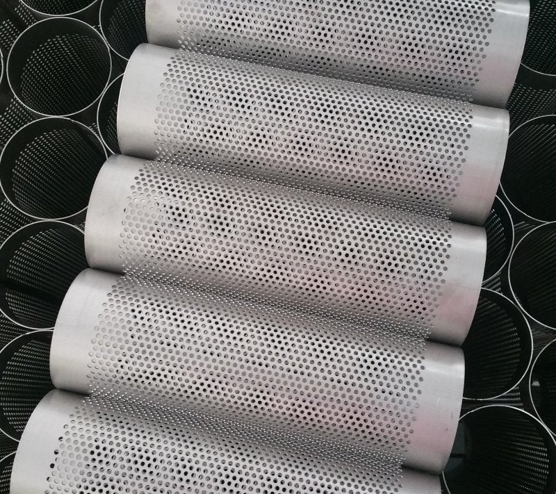 Ticon Industries 18.11in OAL 3.15in Perforated Titanium Punch Tube Ticon Industries 18.11in OAL 3.15in Perforated Titanium Punch Tube