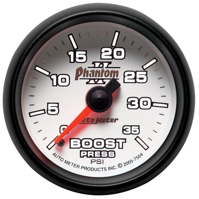Autometer Phantom II 52.4mm Mechanical 0-35 PSI Boost Gauge Autometer Phantom II 52.4mm Mechanical 0-35 PSI Boost Gauge
