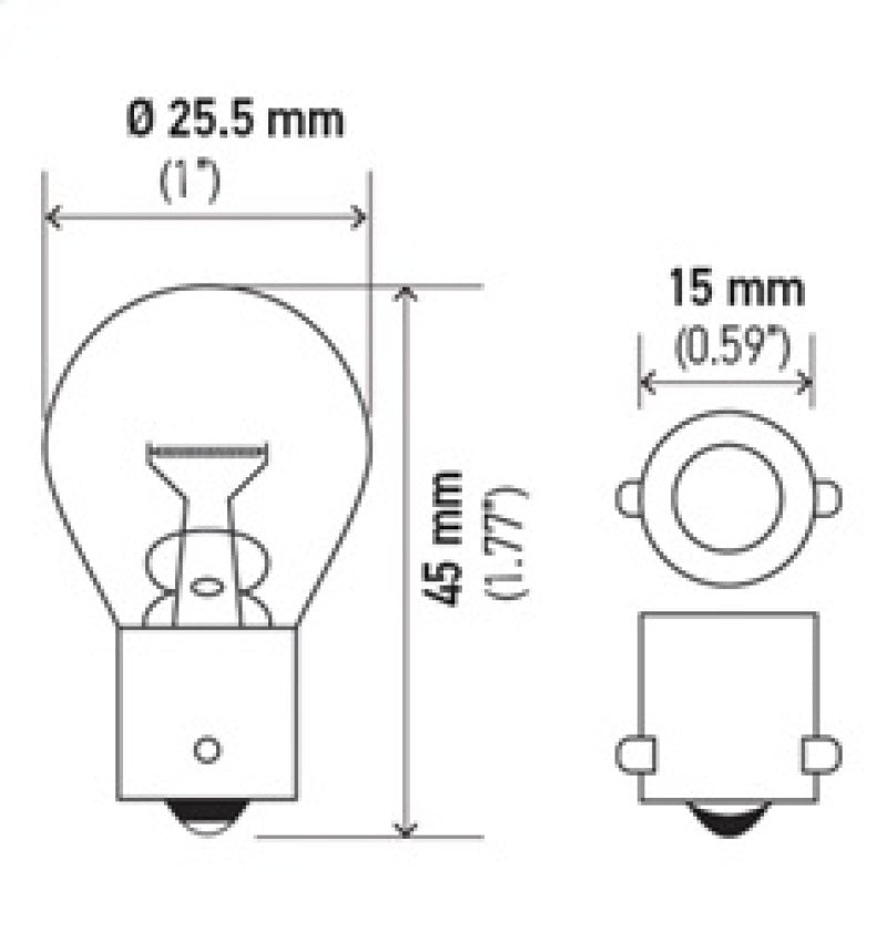 Hella Bulb 7506 12V 21W BA15s S8 Hella Bulb 7506 12V 21W BA15s S8