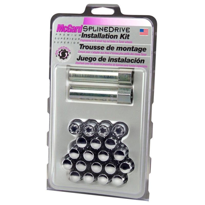 McGard SplineDrive Tuner 5 Lug Install Kit w/Locks & Tool (Cone) M12x1.5 / 13/16 Hex - Chrome (CS) McGard SplineDrive Tuner 5 Lug Install Kit w/Locks & Tool (Cone) M12x1.5 / 13/16 Hex - Chrome (CS)