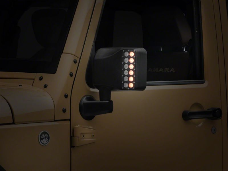 Raxiom 07-18 Jeep Wrangler JK Off-Road LED Manual Mirrors w/ Turn Signals Raxiom 07-18 Jeep Wrangler JK Off-Road LED Manual Mirrors w/ Turn Signals
