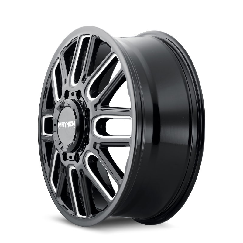 Mayhem 8107D Cogent Dually 22x8.25 / 8x200 BP / 115mm Offset / 142mm Hub Black w/Milled Spokes Wheel Mayhem 8107D Cogent Dually 22x8.25 / 8x200 BP / 115mm Offset / 142mm Hub Black w/Milled Spokes Wheel