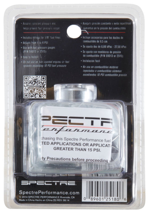 Spectre Fuel Pressure Regulator 1-4psi Spectre Fuel Pressure Regulator 1-4psi
