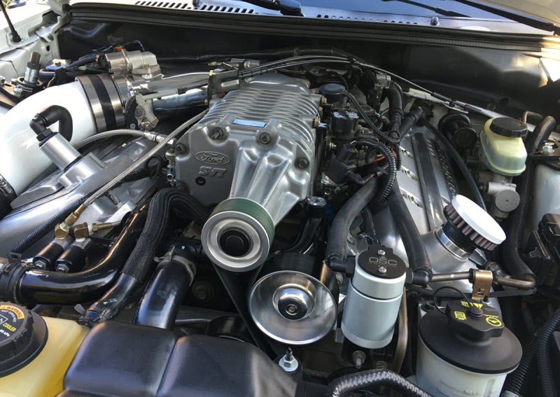 J&L 99-04 Ford Mustang SVT Cobra Driver Side Oil Separator 3.0 - Clear Anodized J&L 99-04 Ford Mustang SVT Cobra Driver Side Oil Separator 3.0 - Clear Anodized