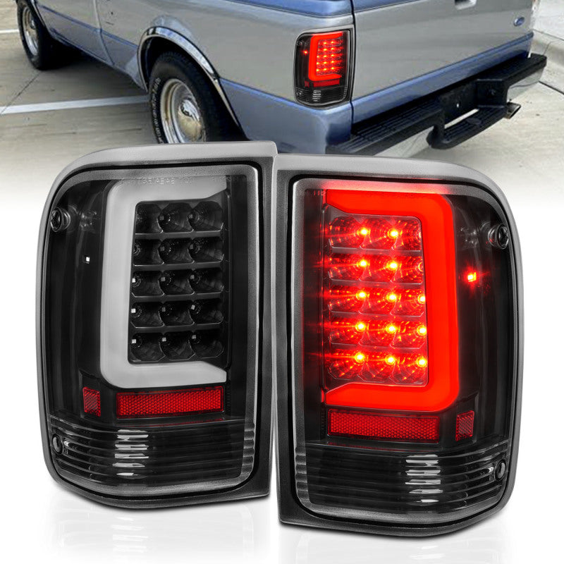 ANZO 1993-1997 Ford  Ranger LED Tail Lights w/ Light Bar Black Housing Clear Lens ANZO 1993-1997 Ford  Ranger LED Tail Lights w/ Light Bar Black Housing Clear Lens
