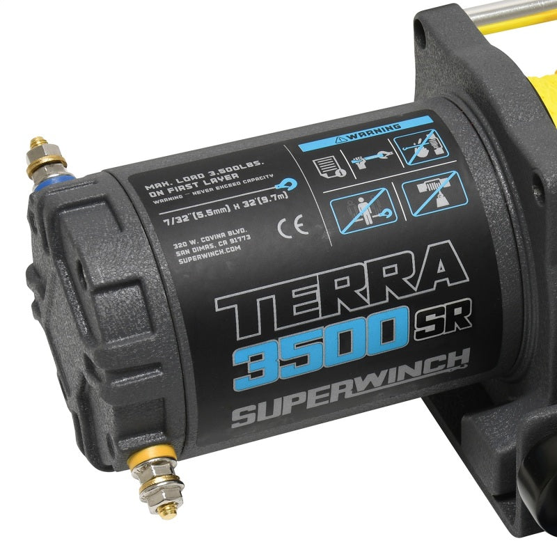 Superwinch 3500 LBS 12V DC 7/32in x 32ft Synthetic Rope Terra 3500SR Winch - Gray Wrinkle Superwinch 3500 LBS 12V DC 7/32in x 32ft Synthetic Rope Terra 3500SR Winch - Gray Wrinkle