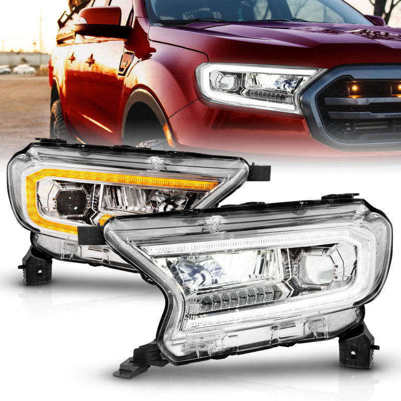 ANZO 19-23 Ford Ranger Full LED Projector Headlights w/ Initiation & Sequential - Chrome ANZO 19-23 Ford Ranger Full LED Projector Headlights w/ Initiation & Sequential - Chrome