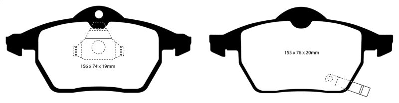 EBC 99-02 Saab 9-3 2.0 Turbo Yellowstuff Front Brake Pads EBC 99-02 Saab 9-3 2.0 Turbo Yellowstuff Front Brake Pads