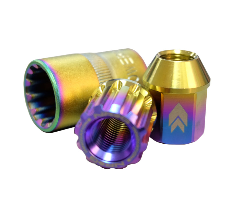 NRG 200 Series M12 X 1.25 Titanium Lug Nut Set - 21 Pc w/Lock Key Socket - Neochrome NRG 200 Series M12 X 1.25 Titanium Lug Nut Set - 21 Pc w/Lock Key Socket - Neochrome