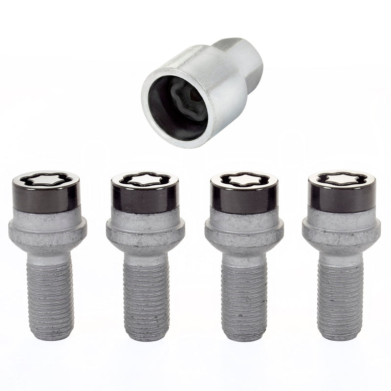 McGard Wheel Lock Bolt Set - 4pk. (Radius Seat) M14X1.5 / 17mm Hex / 26.7mm Shank Length - Black McGard Wheel Lock Bolt Set - 4pk. (Radius Seat) M14X1.5 / 17mm Hex / 26.7mm Shank Length - Black