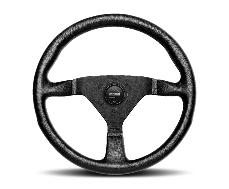 Momo Montecarlo Steering Wheel 350 mm - Black Leather/Black Stitch/Black Spokes Momo Montecarlo Steering Wheel 350 mm - Black Leather/Black Stitch/Black Spokes