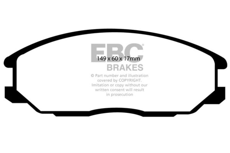 EBC 00-01 Hyundai XG 300 3.0 Redstuff Front Brake Pads EBC 00-01 Hyundai XG 300 3.0 Redstuff Front Brake Pads