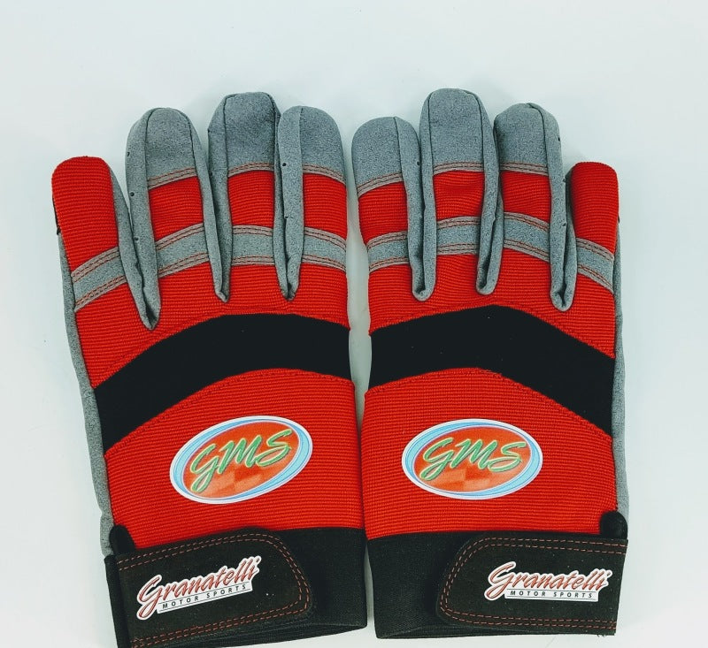 Granatelli Medium Mechanics Work Gloves - Red/Gray/Black Granatelli Medium Mechanics Work Gloves - Red/Gray/Black