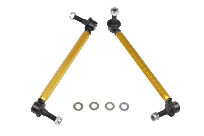 Whiteline 05+ Mustang Coupe 8cyl (Inc Shelby GT/ GT500) Front Swaybar Link Kit H/Duty Adj Steel Ball Whiteline 05+ Mustang Coupe 8cyl (Inc Shelby GT/ GT500) Front Swaybar Link Kit H/Duty Adj Steel Ball