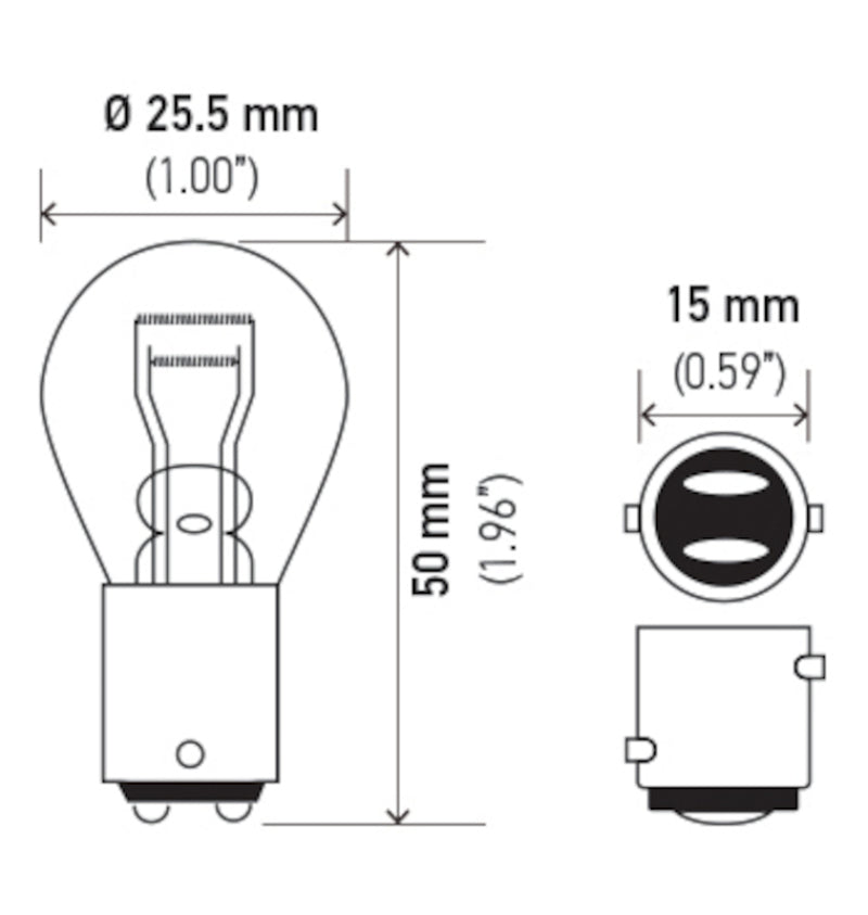 Hella Bulb 1034 12V 23/8W BAY15D S8 Hella Bulb 1034 12V 23/8W BAY15D S8