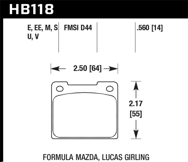 Hawk 65-80 Triumph Spitfire (MKIII/MKIV) DTC-70 Race Front Brake Pads Hawk 65-80 Triumph Spitfire (MKIII/MKIV) DTC-70 Race Front Brake Pads