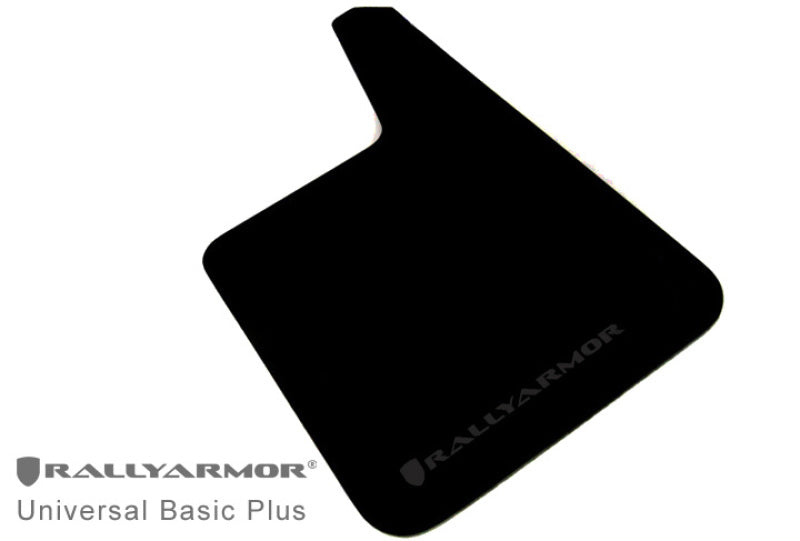 Rally Armor Universal Fit (No Hardware) Basic Plus Black Mud Flap w/ Black Logo Rally Armor Universal Fit (No Hardware) Basic Plus Black Mud Flap w/ Black Logo
