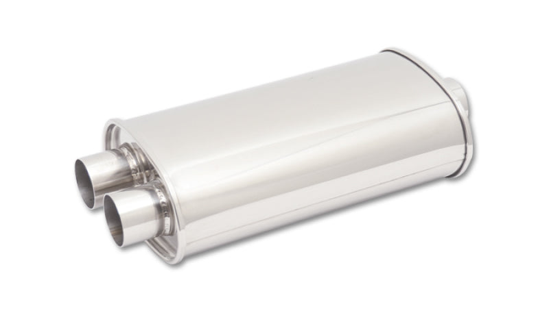 Vibrant StreetPower Oval Muffler 5in x 9in x 15in - 3in inlet/Dual Outlet (Center In - Dual Out) Vibrant StreetPower Oval Muffler 5in x 9in x 15in - 3in inlet/Dual Outlet (Center In - Dual Out)