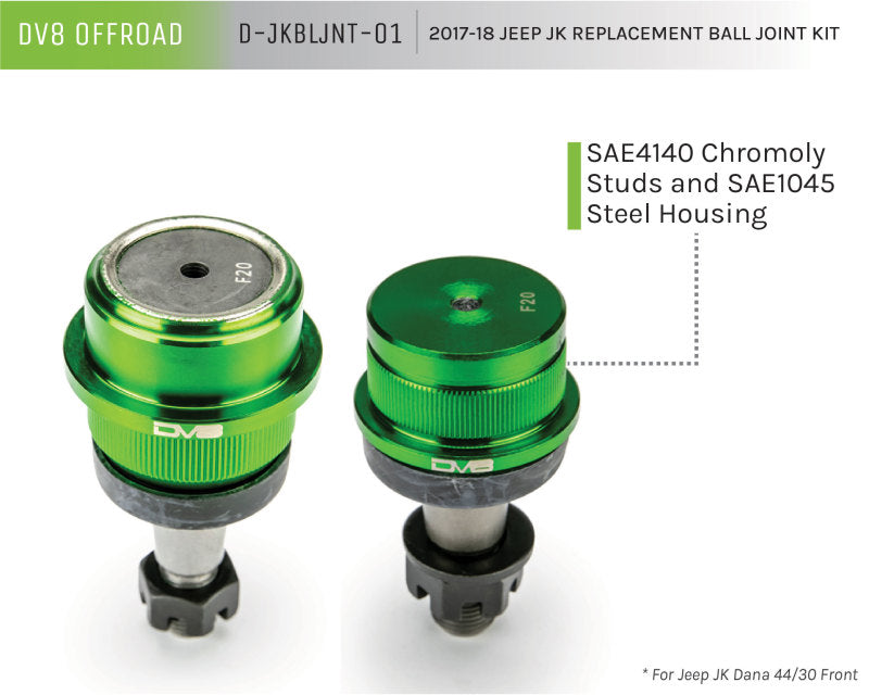 DV8 Offroad 07-18 Jeep Wrangler JK Replacement Ball Joint Kit - Dana 30/44 DV8 Offroad 07-18 Jeep Wrangler JK Replacement Ball Joint Kit - Dana 30/44