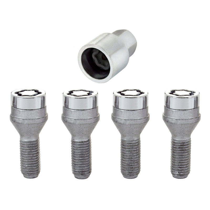 McGard Wheel Lock Bolt Set - 4pk. (Cone Seat) M12X1.5 / 17mm Hex / 25.5mm Shank Length - Chrome McGard Wheel Lock Bolt Set - 4pk. (Cone Seat) M12X1.5 / 17mm Hex / 25.5mm Shank Length - Chrome