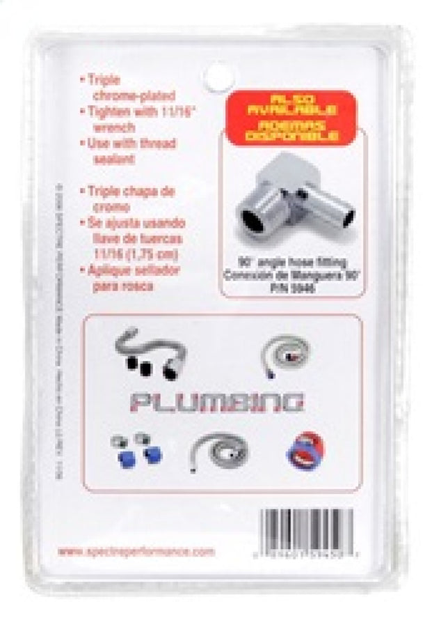 Spectre Fuel Fitting 3/8in. Hose Barb NPT Threads - Chrome Spectre Fuel Fitting 3/8in. Hose Barb NPT Threads - Chrome