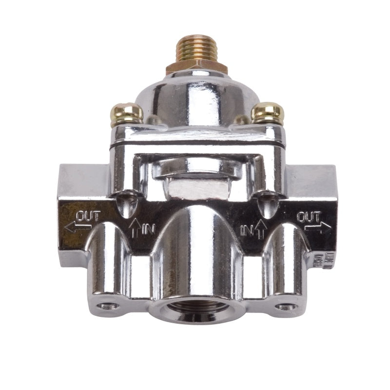 Edelbrock Fuel Pressure Regulator Carbureted 160 GPH 5-10 PSI 3/8In In/Out 3/8In Return Black Edelbrock Fuel Pressure Regulator Carbureted 160 GPH 5-10 PSI 3/8In In/Out 3/8In Return Black