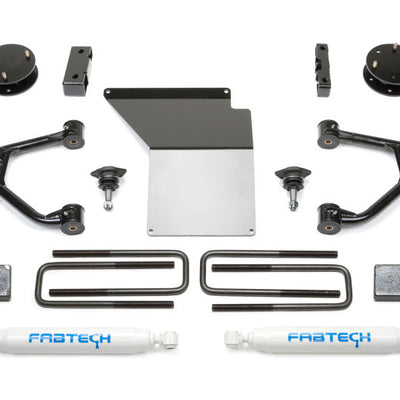 Fabtech 07-18 GM K1500 w/OE Forged UCA 3.5in Budget UCA System w/Rear Perf. Shocks