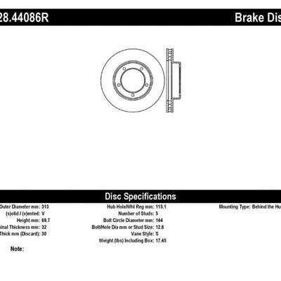StopTech Drilled Sport Brake Rotor