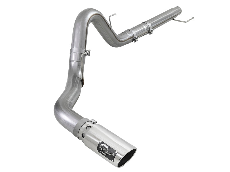 aFe Large Bore-HD 4in 409 SS DPF-Back Exh 18-19 Ford F-150 V6-3.0L (td) w/ Polished Tip aFe Large Bore-HD 4in 409 SS DPF-Back Exh 18-19 Ford F-150 V6-3.0L (td) w/ Polished Tip