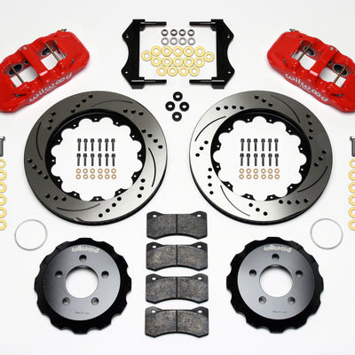Wilwood AERO6 Front Hat Kit 14.25 Drilled Red 2006-10 Magnum/Challngr/Chrgr/300C