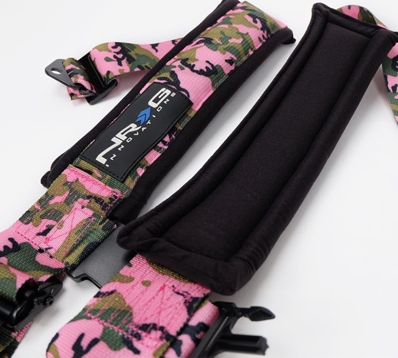 NRG SFI 16.1 5pt 3in. Seat Belt Harness/ Latch Link - Pink Camo NRG SFI 16.1 5pt 3in. Seat Belt Harness/ Latch Link - Pink Camo