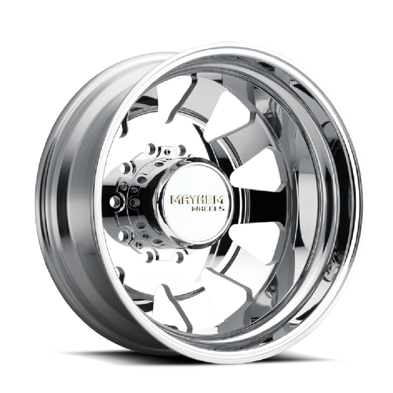 Mayhem 8181 Challenger Dually 22x8.25 / 10x225 BP / 169mm Offset / 170.1mm Hub Polished Wheel Mayhem 8181 Challenger Dually 22x8.25 / 10x225 BP / 169mm Offset / 170.1mm Hub Polished Wheel