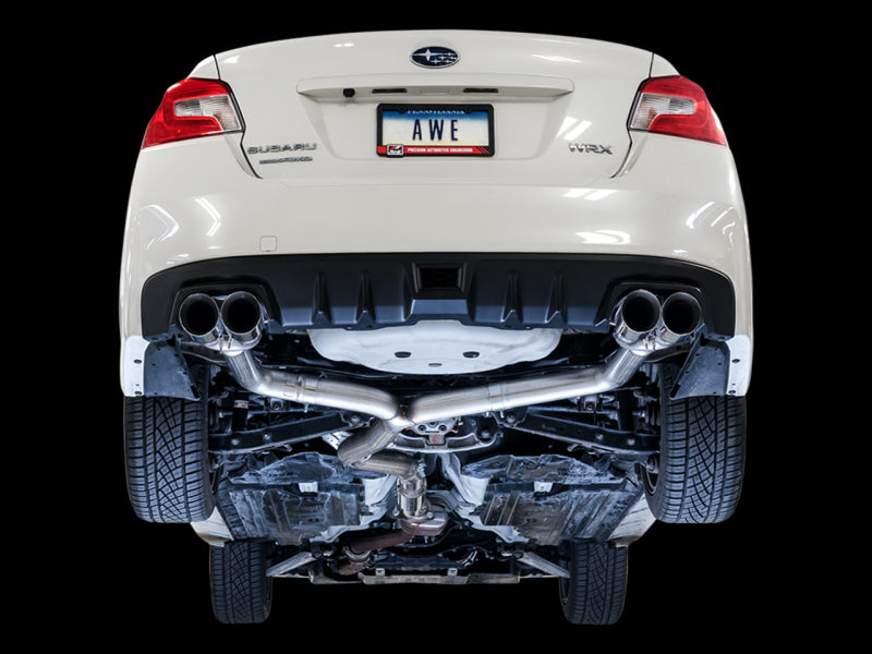 AWE Tuning Subaru WRX/STI VA/GV Sedan Track Edition Exhaust - Chrome Silver Tips (102mm) AWE Tuning Subaru WRX/STI VA/GV Sedan Track Edition Exhaust - Chrome Silver Tips (102mm)