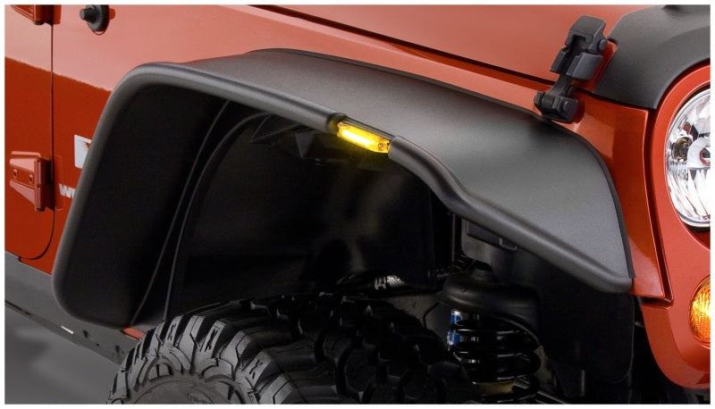 Bushwacker 07-18 Jeep Wrangler Flat Style Flares 2pc - Black Bushwacker 07-18 Jeep Wrangler Flat Style Flares 2pc - Black