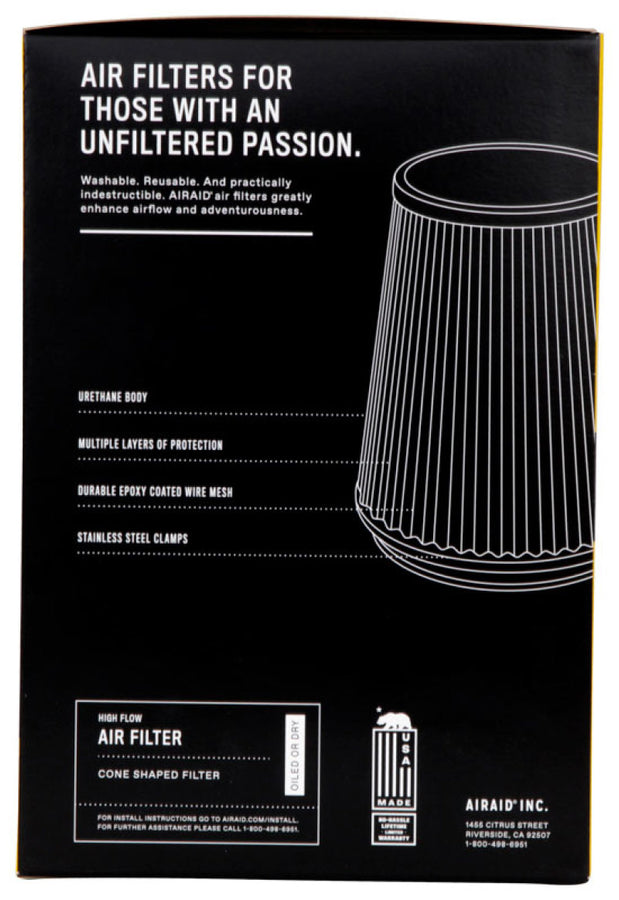 Airaid Universal Air Filter - Cone 4 x 7 x 4 5/8 x 7 w/ Short Flange - Blue SynthaMax Airaid Universal Air Filter - Cone 4 x 7 x 4 5/8 x 7 w/ Short Flange - Blue SynthaMax