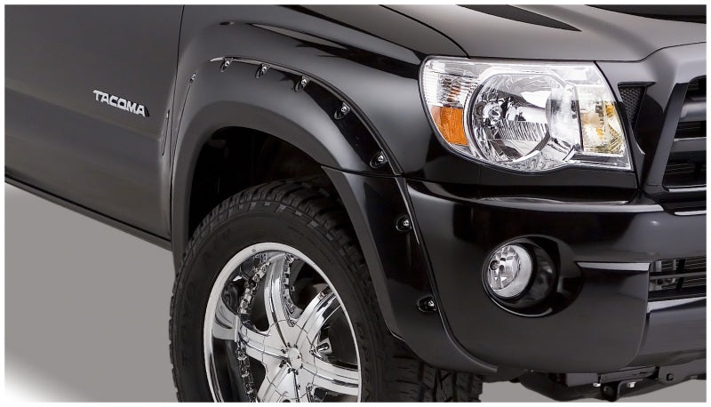 Bushwacker 05-11 Toyota Tacoma Fleetside Pocket Style Flares 4pc 73.5in Bed - Black Bushwacker 05-11 Toyota Tacoma Fleetside Pocket Style Flares 4pc 73.5in Bed - Black