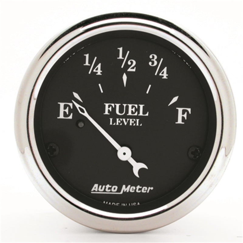 AutoMeter Gauge Fuel Level 2-1/16in. 0 Ohm(e) to 90 Ohm(f) Elec Old Tyme Black AutoMeter Gauge Fuel Level 2-1/16in. 0 Ohm(e) to 90 Ohm(f) Elec Old Tyme Black