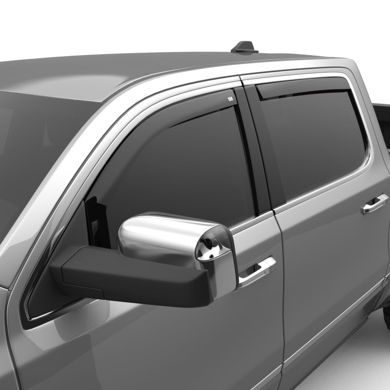 EGR 2019 Dodge Ram 1500 Quad Cab SlimLine In-Channel WindowVisors Set of 4 - Dark Smoke EGR 2019 Dodge Ram 1500 Quad Cab SlimLine In-Channel WindowVisors Set of 4 - Dark Smoke