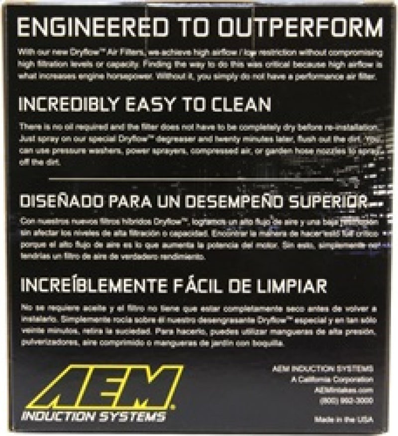 AEM Aif Filter, 3inFLG/ 5inOD/ 6-1/2inH Dry Flow AEM Aif Filter, 3inFLG/ 5inOD/ 6-1/2inH Dry Flow